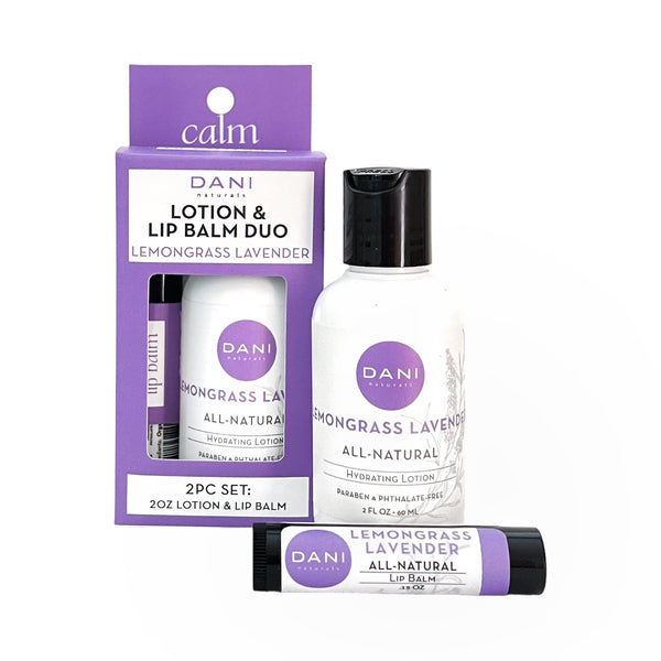 LEMONGRASS LAVENDER LOTION AND LIP BALM DUO | DANI Naturals