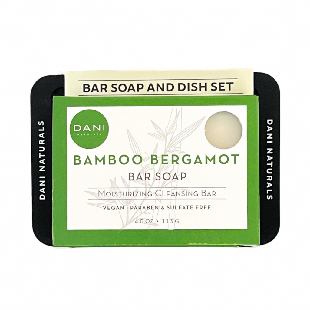 Bar Soap with Soap Dish Set, Bamboo Bergamot