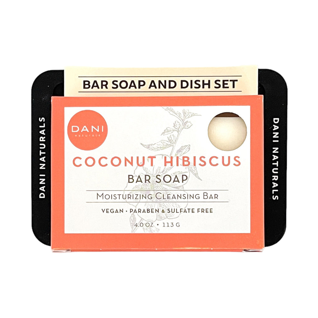 Bar Soap with Soap Dish Set, Coconut Hibiscus