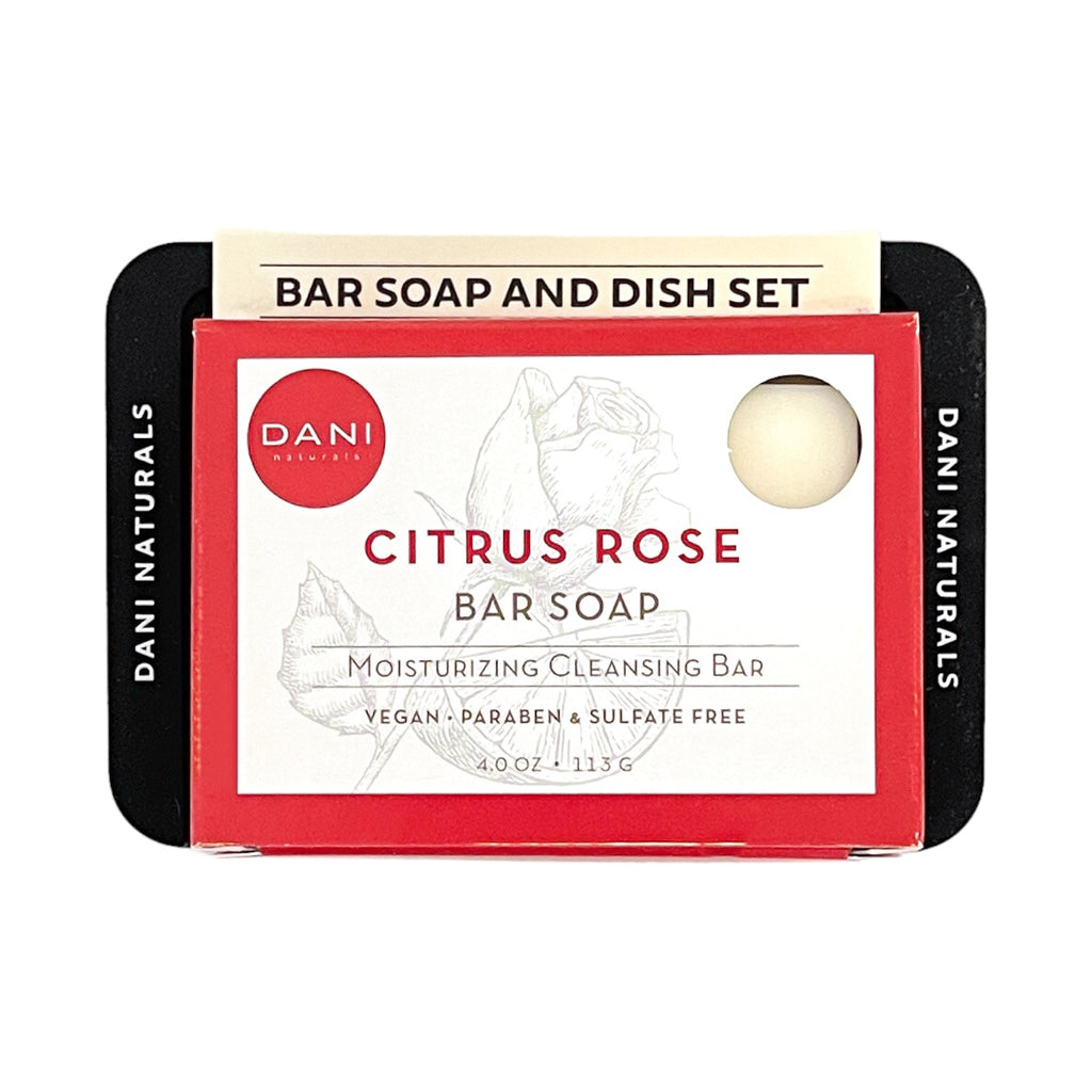 Bar Soap with Soap Dish Set, Citrus Rose