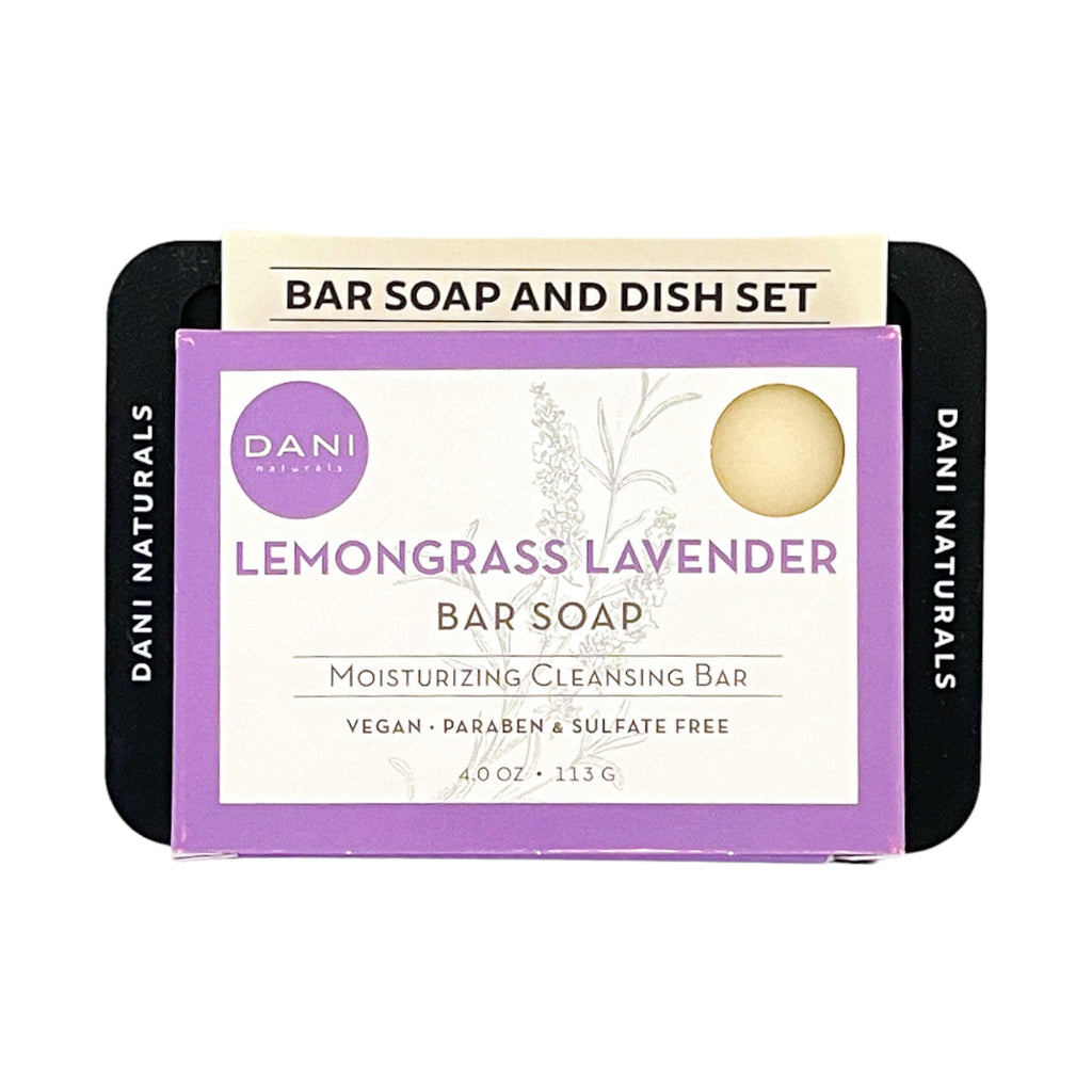 Bar Soap with Soap Dish Set, Lemongrass Lavender