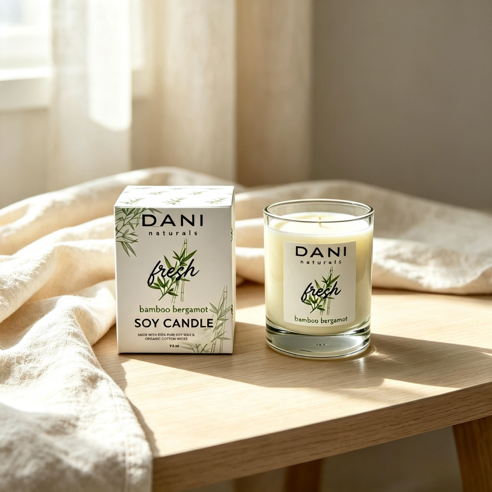 BAMBOO BERGAMOT GLASS CANDLE