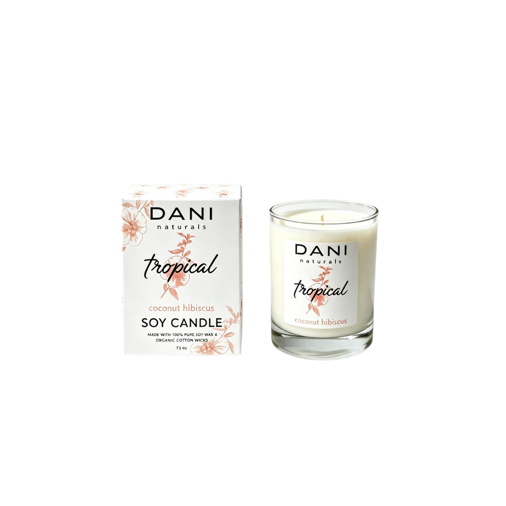 COCONUT HIBISCUS GLASS CANDLE