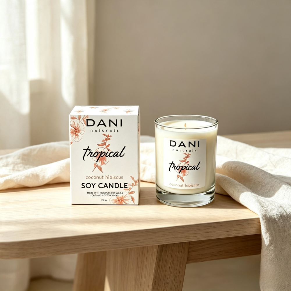 COCONUT HIBISCUS GLASS CANDLE