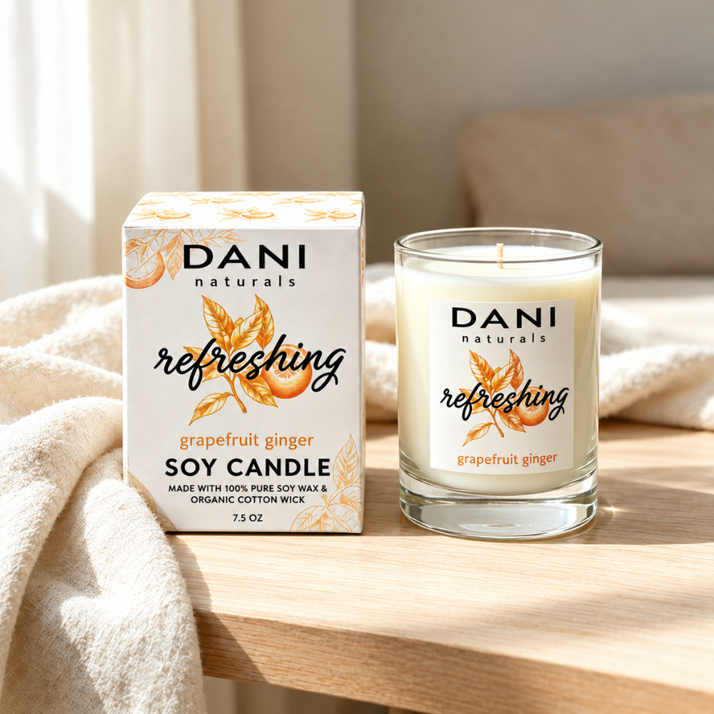 GRAPEFRUIT GINGER GLASS CANDLE