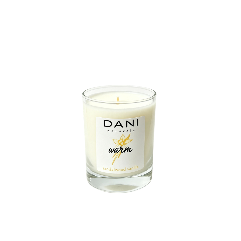 SANDALWOOD VANILLA GLASS CANDLE