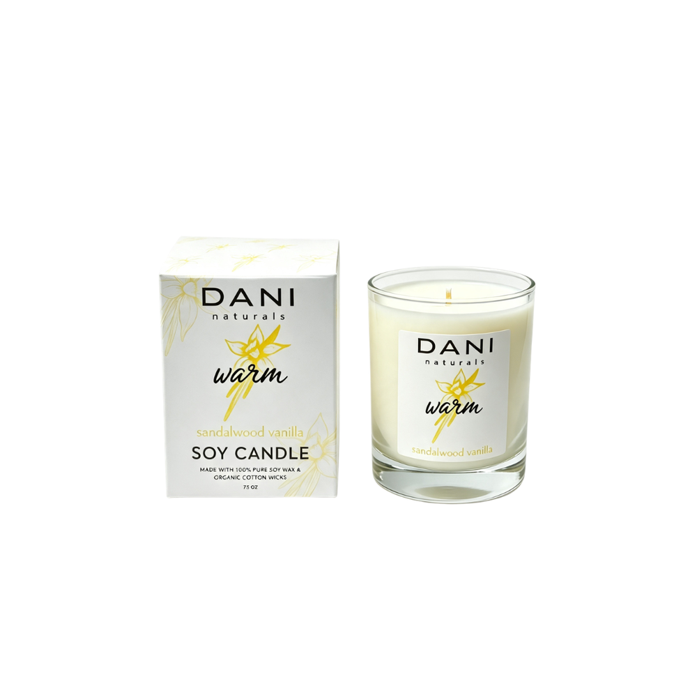 SANDALWOOD VANILLA GLASS CANDLE