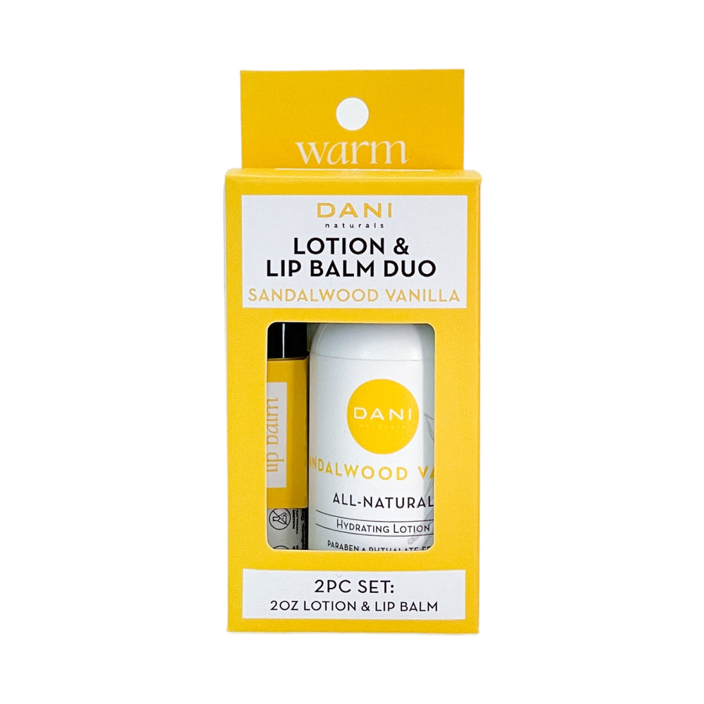 SANDALWOOD VANILLA LOTION AND LIP BALM DUO