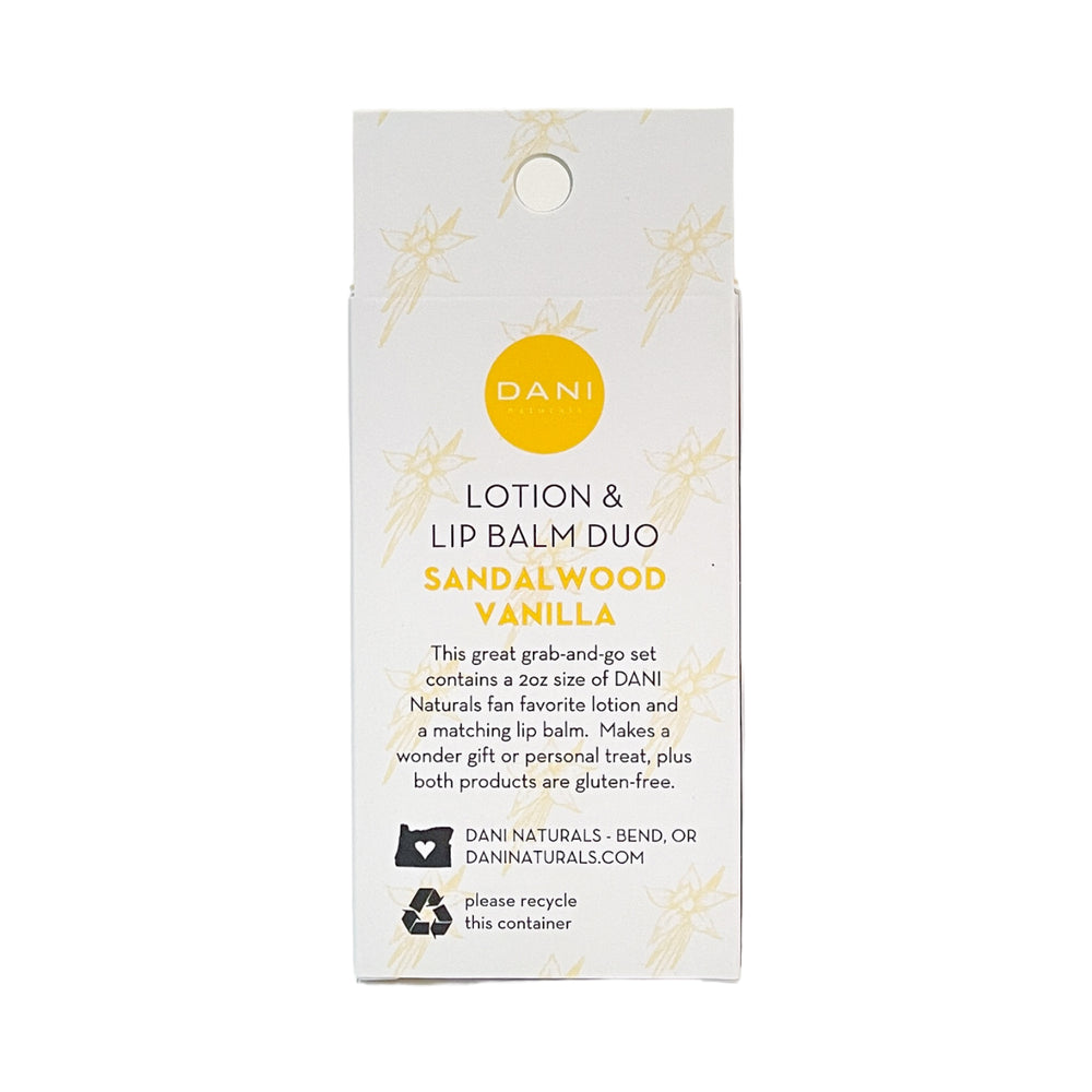 SANDALWOOD VANILLA LOTION AND LIP BALM DUO