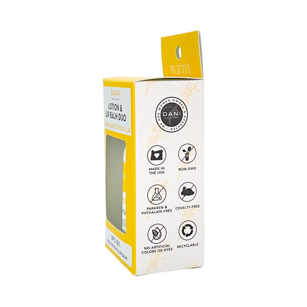 SANDALWOOD VANILLA LOTION AND LIP BALM DUO