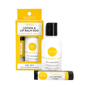 SANDALWOOD VANILLA LOTION AND LIP BALM DUO