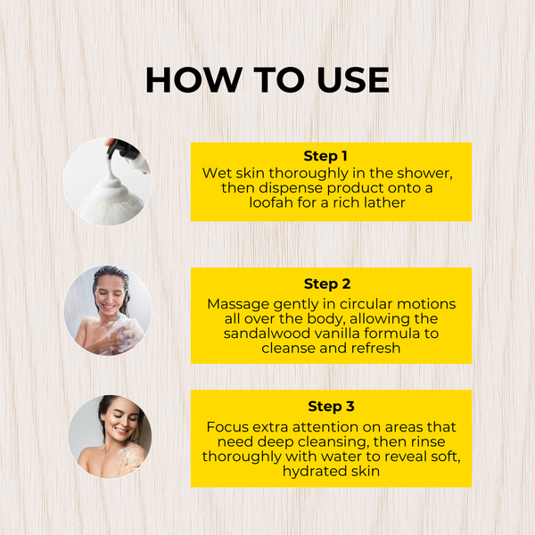 SANDALWOOD VANILLA MOISTURIZING BODY WASH