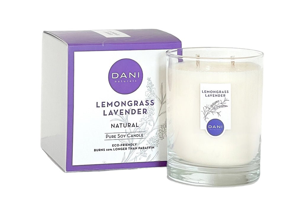 14oz Glass Lemongrass Lavender Candle - Large