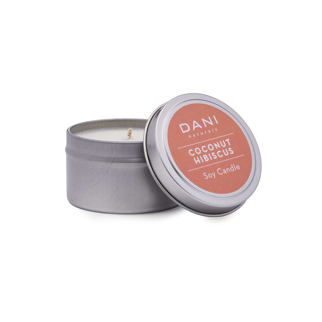 Coconut Hibiscus Scented Soy Candle Tin - 6 oz