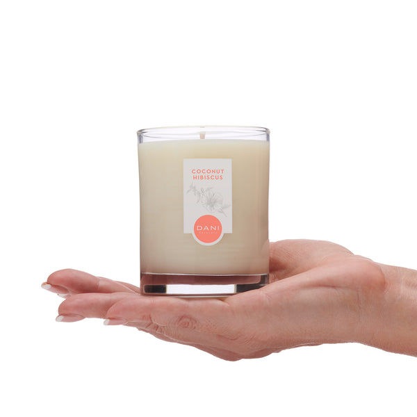 COCONUT HIBISCUS GLASS CANDLE
