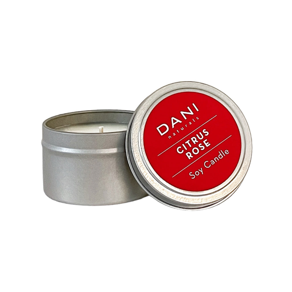 Citrus Rose Scented Soy Candle Tin - 6 oz