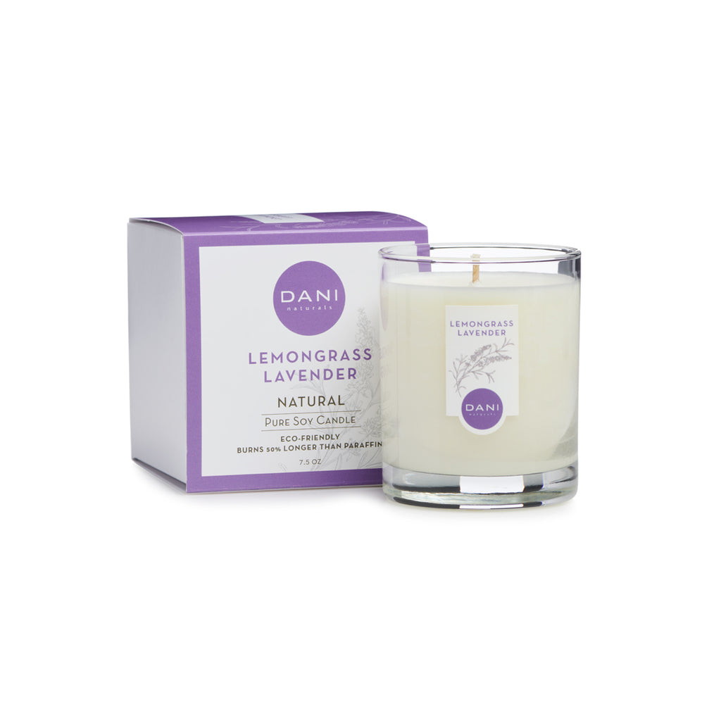 7.5oz Glass Lemongrass Lavender Candle
