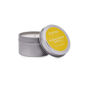 SANDALWOOD VANILLA 6OZ TIN CANDLE