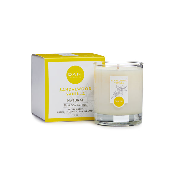 SANDALWOOD VANILLA GLASS CANDLE